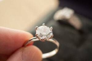 close up of diamond ring